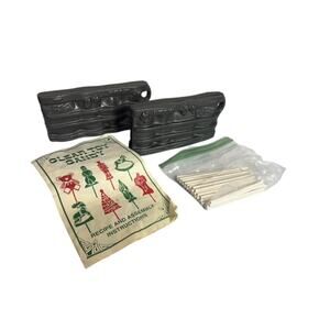 Vintage John Wright Clear Toy Candy Cast Iron Lollipop Mold Set Christmas 150